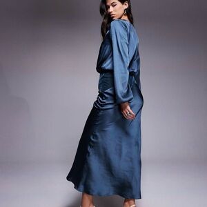 ASOS Blue Satin Maxi Dress